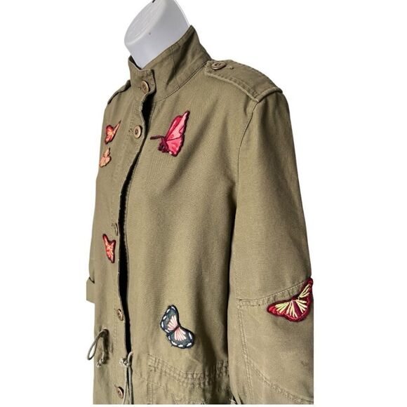 MELROSE And MARKET Women’s Butterfly Patch Army Green Jacket Size Small - Picture 5 of 12